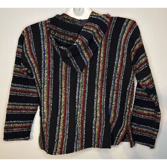 Mexican Poncho Baja Hoodie Surfer Skater Drug Rug Pullover Made in Mexico M Tall - Picture 1 of 7